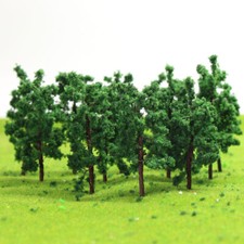 20pcs HO TT Gauge 1:100 Model Trees Deep Green 7cm Iron Wire Trunk D7027