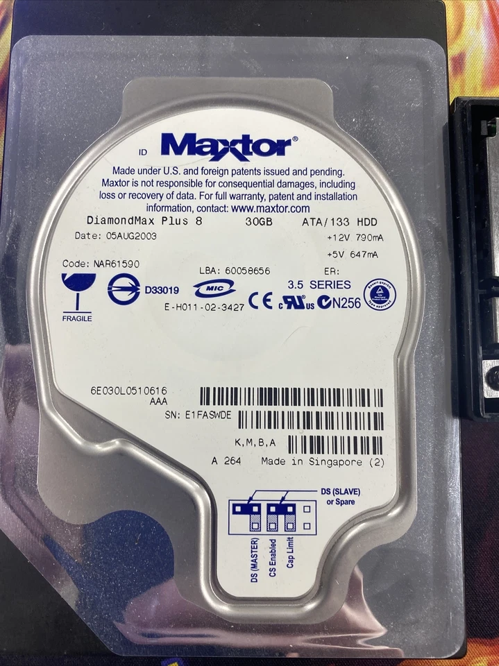 PS2 Maxtor DiamondMax Plus 8 30 Gb Hard Drive + Adaptor - Image 3 of 3