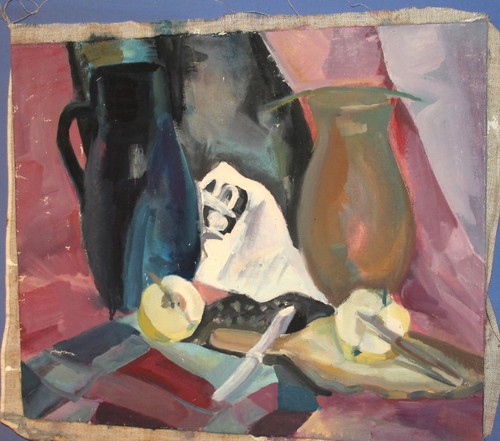 Vintage fauvist still life oil painting - Picture 2 of 12