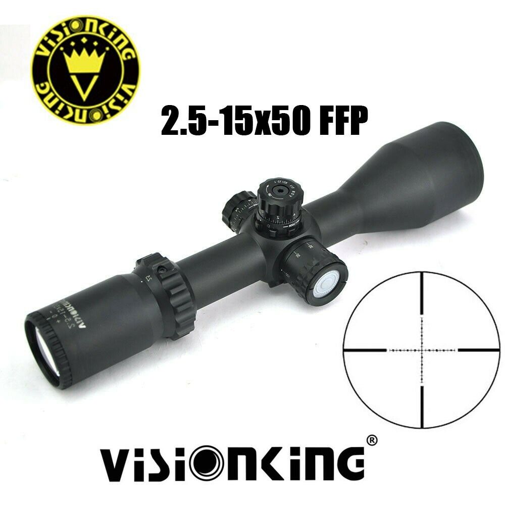 Visionking 2.5-15x50 FFP Reticle Mil-dot Rifle Scope Military Tactical Hunting
