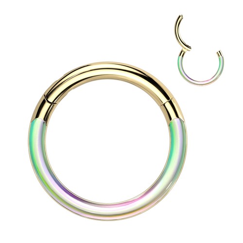 Titanium Ear Ring - Iridescent Hoop - Picture 5 of 6
