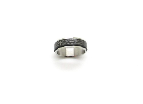 NEW Stainless Steel Spanish Lord's Prayer Spinner Ring, size 7-12 - Picture 2 of 3