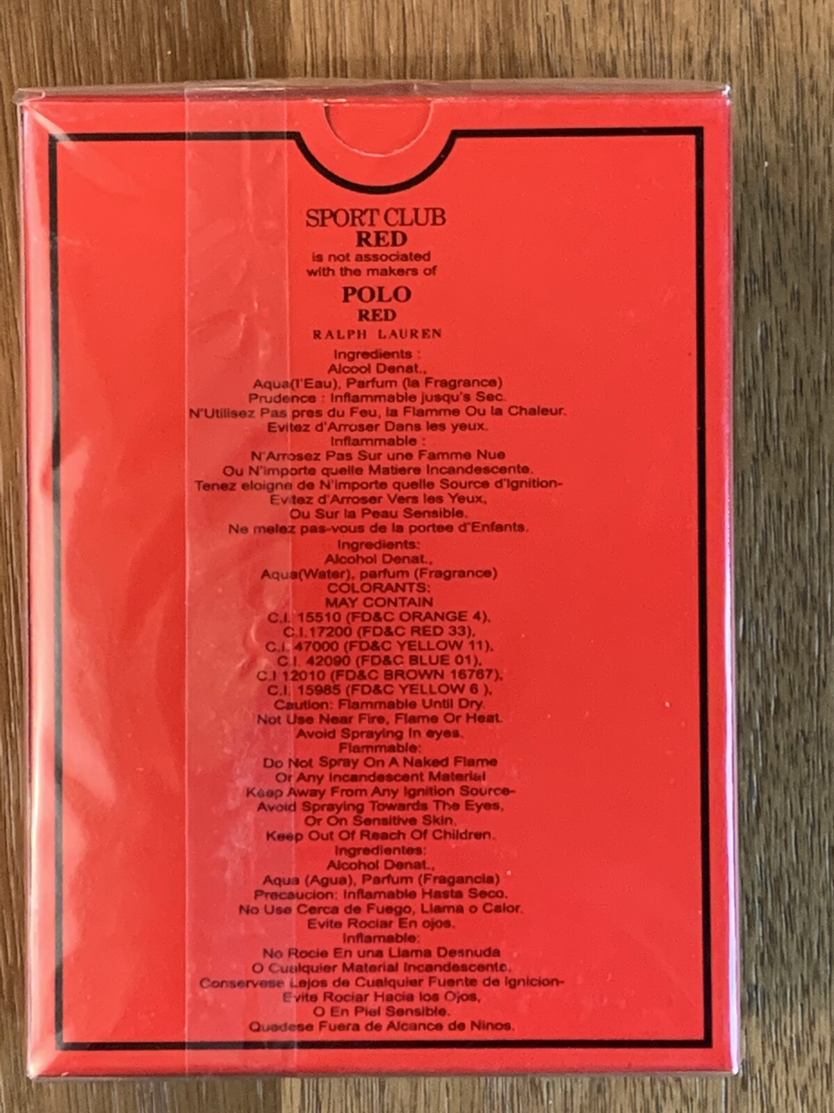 Sport Club Red Men's Cologne 3.4 Oz 100ml Eau de Toilette Vaporissateur