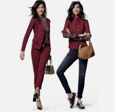 CAbi 3175 Outing Blazer Rhubarb red ponte jacket size 8