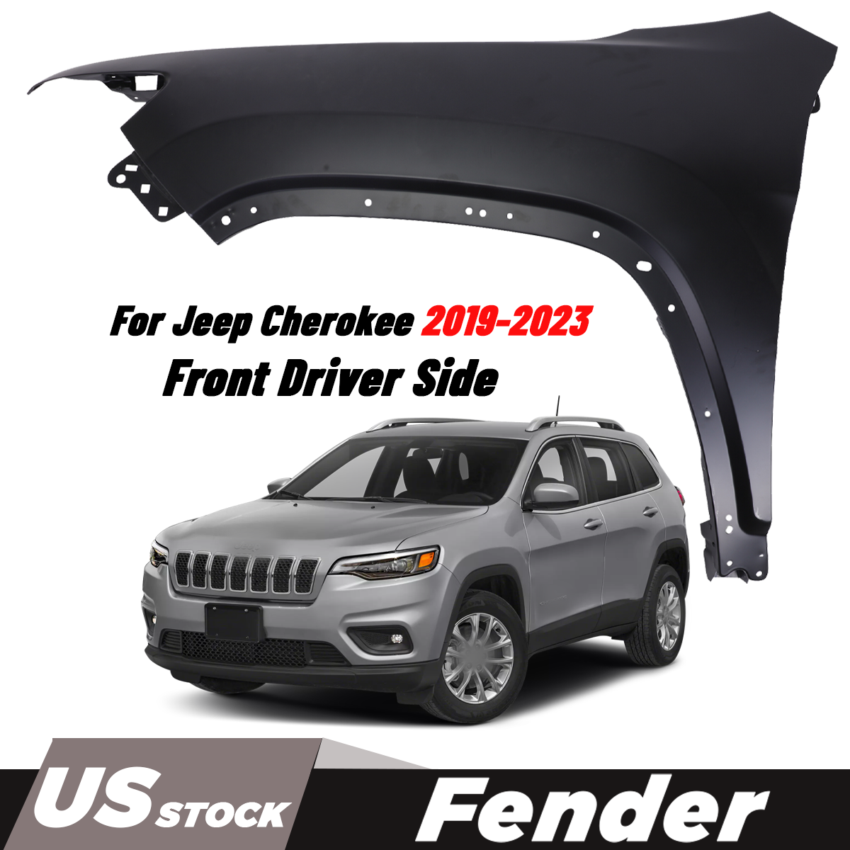 For 2019-2023 Jeep Cherokee Front Driver Side Fender Assembly