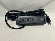 Desk Power Strip with 2 USB Charging Ports  3 Outlets   FAST SHIPPING