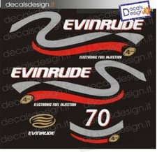 Adesivi motore marino fuoribordo Evinrude 70 cv four stroke gommone barca