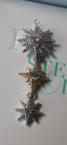 LAST PAIR!!! Stella and Dot silver/gold STARSTRUCK Statement Earrings! NIP!!! - Picture 3 of 5