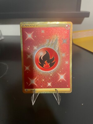 gold fire energy pokemon card price Fire Energy 284/264 Pokemon Card Gold Secret Rare Holo SWSH Fusion Strike  NM 