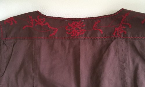 GAP Wickel- Bluse Top Weste / Season Style / Braun mit roter Stickerei / Gr. XS - Bild 9 von 11