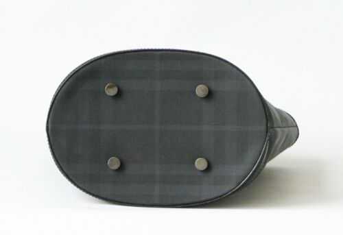 Burberry London Italy Black Check Canvas Mini Bucket bag - Picture 6 of 12