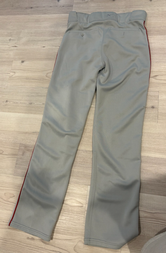 Mizuno Baseball Pants Medium Gray Performance Knit Red Piping On Sides - Picture 7 of 8