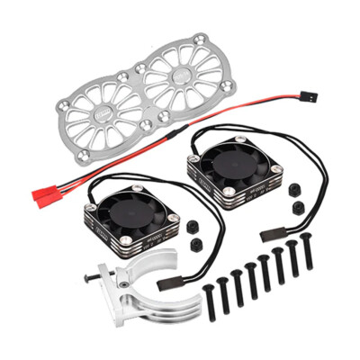 GPM Aluminum 7075-T6 Motor Heatsink w/Metal Frame Fan & Mount Silver: 1/5 Kraton