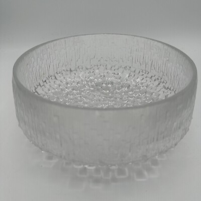Iittala Ultima Thule Footed Glass Serving Bowl FINLAND by Tapio Wirkkala 7.5 