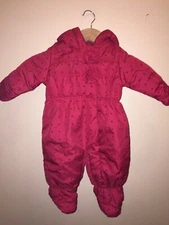 Rothschild Baby Girl's red Rosette detail Bunting 1-piece Winter Snowsuit 0-6m