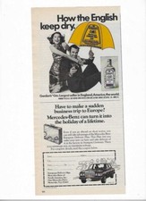 1977 Mercedes-Benz & Gordon's London Dry Gin Vintage Print Advertisements