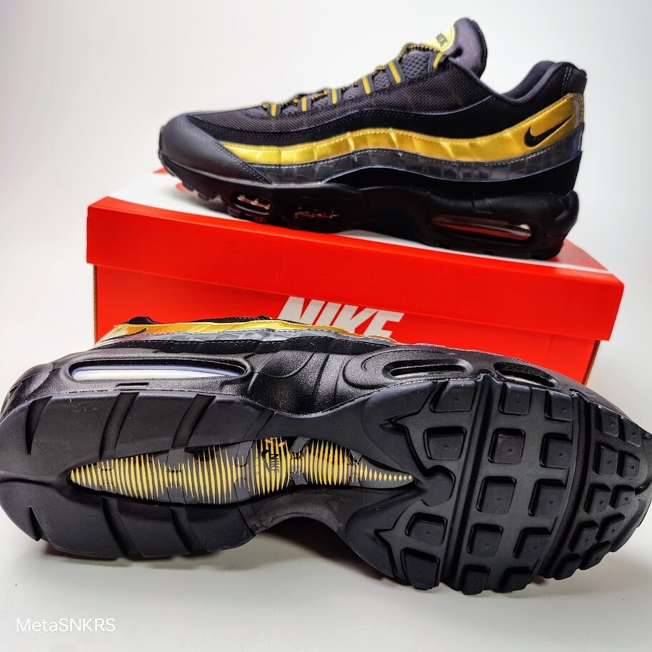 Nike Air Max 95 PRM US 15 Men's Black Gold Grey Anthracite Retro  538416 007 New thumbnail 10