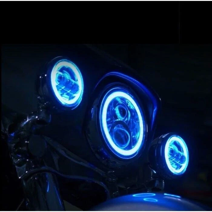 Faro LED Custom Dynamics Negro ProGlow 7" con Color Halo Harley 14-20 Foto 4 de 4