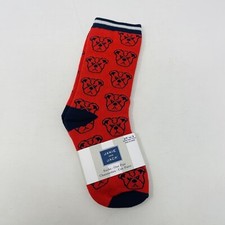 Janie and Jack Toddler Boys Size 2T-3T 7-9C Dog Print Ankle Crew Socks in Red