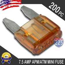 200 Pack 7.5A Mini Blade Style Fuses APM/ATM 32V Short Circuit Protection Fuse
