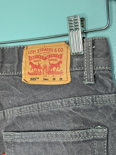 Levi’s 505 Gray 29x29 18 Reg Fit Straight Leg Boys/ Mens 100% Cotton - Picture 4 of 9
