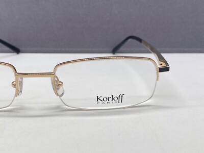 Korloff Paris Brille Herren Gold Schwarz groß XL Halbrand Metall K007 NP: 570 
