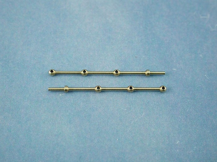 Caldercraft 25mm High 3 Hole Brass Ball Stanchions Pk of 10 Model Boat Fittings