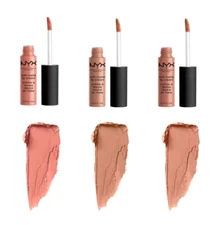 NYX Soft Matte Lip Cream- Stockholm, London, Abu Dhabi - Nude Collection - Set .