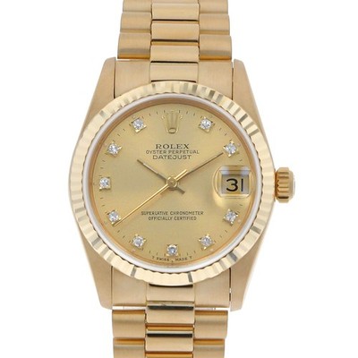 ROLEX Datejust 10P Diamond 68278G Champagne L Number second hand Boys (Unisex)