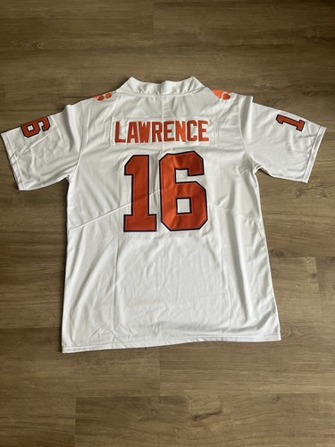 Trevor Lawrence #16 Clemson Tigers Championship White Jersey Stitched Size Large
