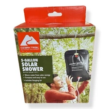 New Ozark Trail 5-Gallon Solar Compact Camp Shower w/Hanging Kit