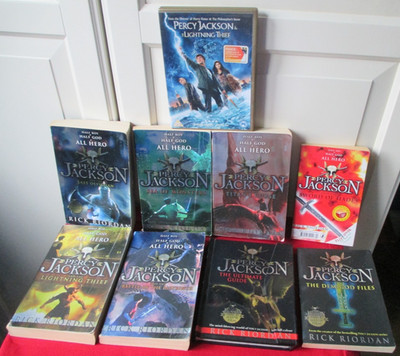Demigod Files DVD Ultimate Guide to Percy Jackson PB Book Set x5 Rick Riordan VG