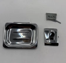 Vintage Mid Century Chrome over Brass Donner Soap Holder And Hall Mack Hook