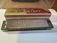 Vintage Victory Harmonica With Original Box - Made In Shanghai China Sounds Good
