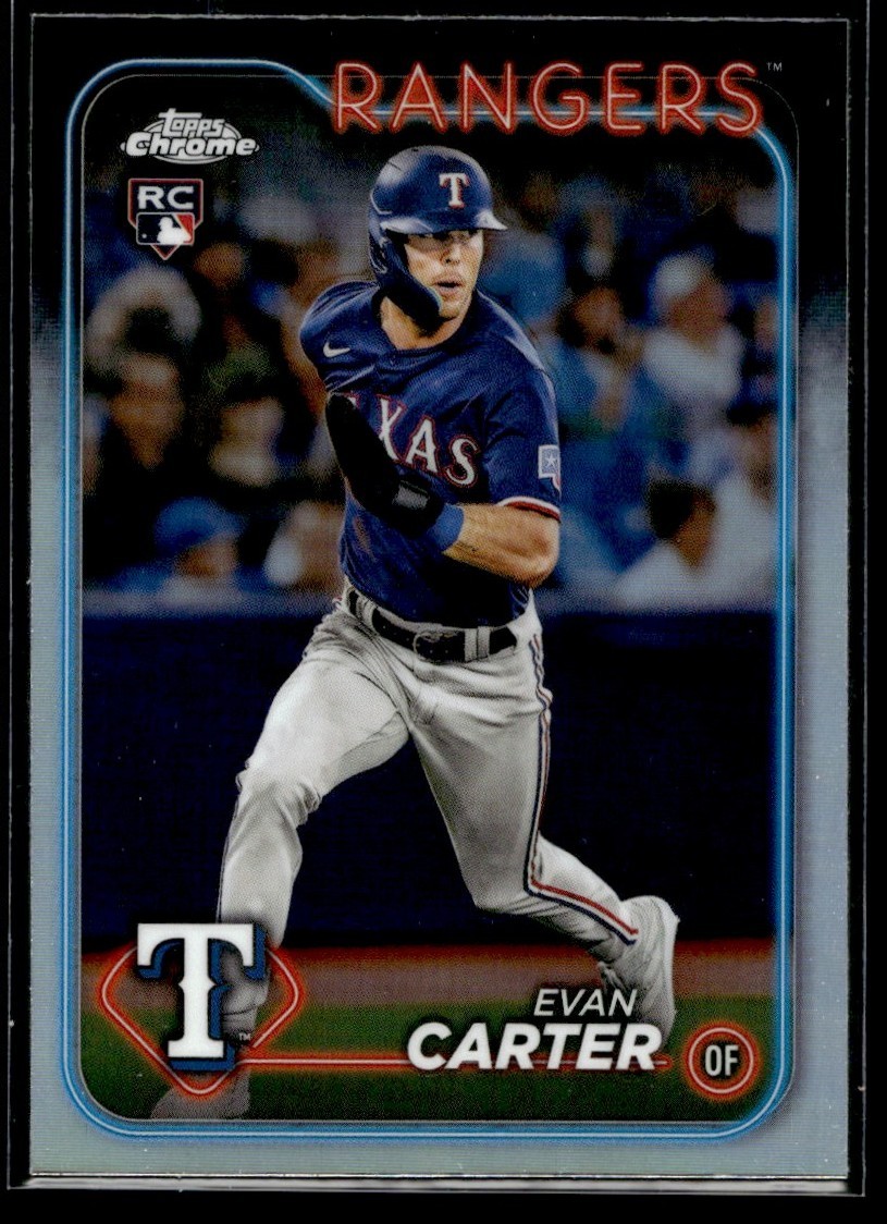 2024 Topps Chrome Refractor Evan Carter Rookie Texas Rangers #136