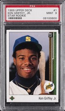 1989 UD STAR ROOKIE #1 KEN GRIFFEY JR. ROOKIE RC PSA 9