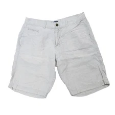 Saks Fifth Avenue Blue Linen Shorts Men 32 Light Pink Beige Textured Casual