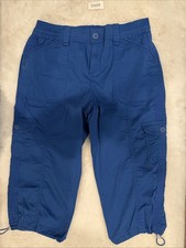 Style Co Petite Mid Rise Bungee-Hem Capri Pants New Uniform Blue Size 8P