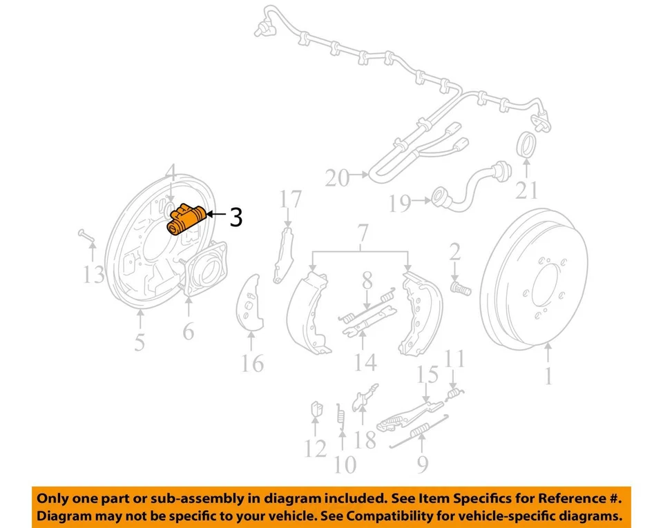 FITS 1999-2004 CHEVROLET TRACKER CYLINDER ASM RR WHEEL RH O 91174800 -  NEW OEM - Image 2 of 3
