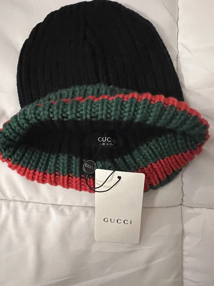 GUCCI LUXURY KNIT GG Hombre WEB LANA Con Verde Con Rayas Rojas Foto 3 de 4