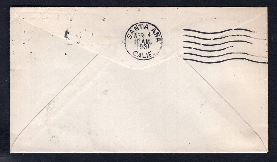 USA Savannah Ga 1931 First Flight Cover to Santa Ana Ca. Route AM19-POD - Image 2 of 2