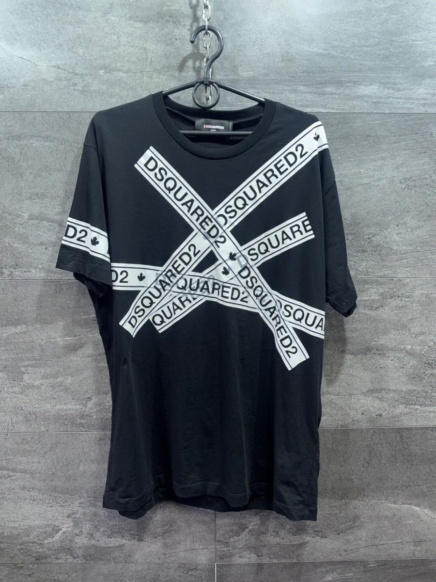 DSQUARED2 Tape Logo T-shirt Black Size XL | eBay