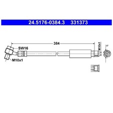 2x Bremsschlauch hinten für Opel Insignia A G09 | 24590779