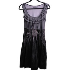 Maurices Polka Dot Ruffle Babydoll Dress Black White 11/12 Rockabilly Whimsigoth