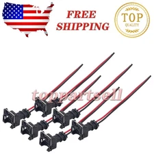 6x EV6 EV14 Fuel Injector Connectors Socket Plugs with Pigtail Harness Wires USA