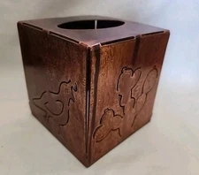 Metal Tissue Box Cover Cactus Quail Cut Southwestern Decoration Copper Color