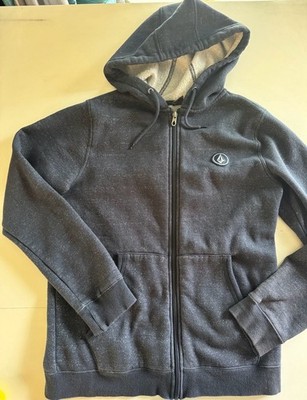 Volcom Mens Single Stone Zip Hoodie Heather Blue Speckled Size S