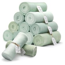 Pack Wedding Flannel Throw Blankets Bulk 50 x 60 Inch with to 12 Sage Green