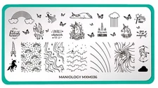 Maniology MXM036 Unicorn Rainbow Horse Sky Stars Magic Nail Stamping Plate
