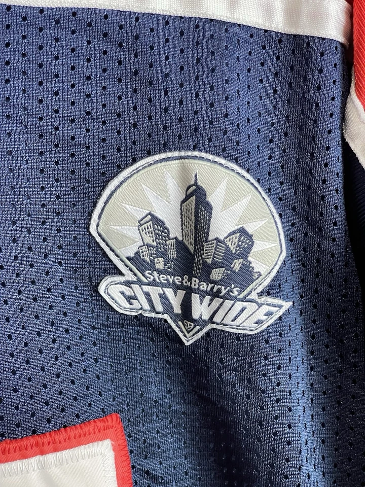 Camiseta de fútbol Steve & Barry's City Wide EE. UU. #76 para hombre grande roja blanca azul Foto 3 de 4